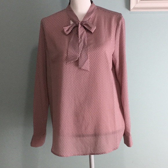 Adrianna Papell - Pink Polka Dot Blouse - Picture 3 of 8